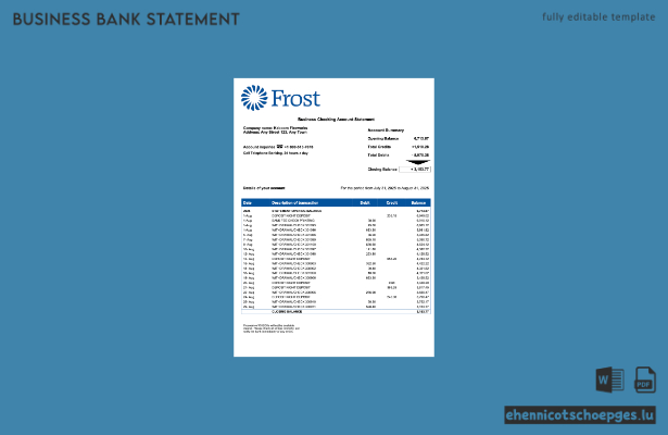 USA Frost Unternehmenserklärung – Beispielvorschau im Word- und PDF-Format